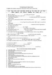 English Worksheet: vovabulary practice