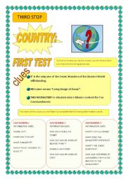 English Worksheet: AROUND THE WORLD IN 9 DAYS PROJECT (3/9)