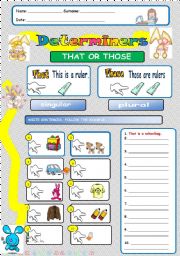 English Worksheet: THAT OR THOSE