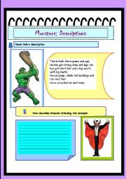 English Worksheet: Describing monsters