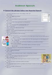 English Worksheet: Reported  Speech