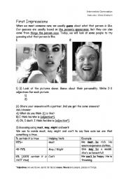 English worksheet: First Impressions