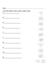 English worksheet: nUMBERS