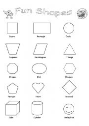 English Worksheet: Fun Shapes