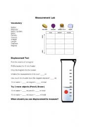 English worksheet: Measurement Lab