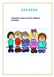 English Worksheet: clothes description