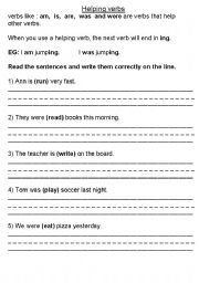 English worksheet: verbs with ing.