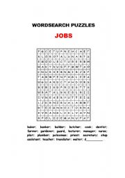 English Worksheet: Wordsearch Puzles