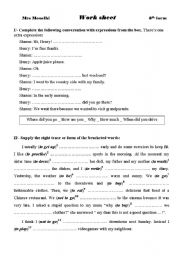 English worksheet: wh tasks & tenses