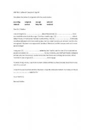 English Worksheet: Letter of Complaint Gap Fill