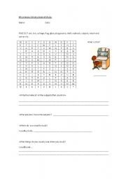 English worksheet: school