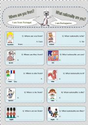 English Worksheet: Countries and nationalities