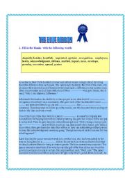 English worksheet: THE BLUE RIBBON