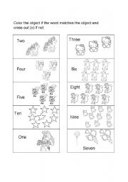 English Worksheet: Number 1-10 worksheet