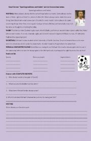 English Worksheet: Sports players superstitions
