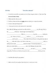English Worksheet: describe animals. practise adjectives