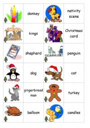 English Worksheet: Christmas Loopcards 3 (expanded and re-uploaded)