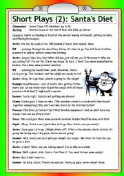 English Worksheet: Short Plays (2): Santas Diet