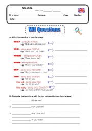 English Worksheet: WH questions