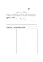 English Worksheet: My House at Christmas