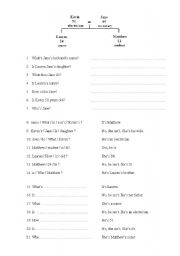 English Worksheet: family tree (warm-up)