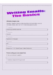 Writing Emails: Subject lines 