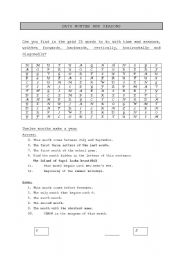 English Worksheet: Days/Months/Seasons