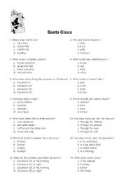 English Worksheet: Santa Claus