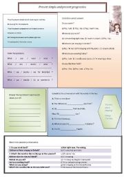 English worksheet: Present simple and present progressive