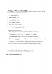 English Worksheet: phrasal verbs