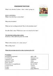 English Worksheet: freedom writers(film)