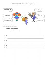 English worksheet: How old are you?