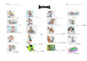 English Worksheet: Actions - Picture Dictionary-  Ideal for Elementary Level