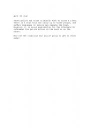 English Worksheet: Act It Out Math Problem