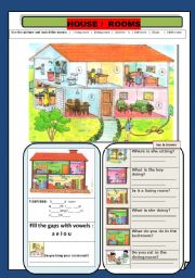 English Worksheet: Home  & Rooms