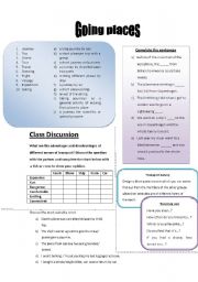 English worksheet: going places