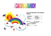 English worksheet: I CAN SING A RAINBOW