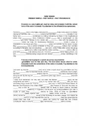 English Worksheet: Verb Tenses. Present and Past Simple; Past Simple vs. Past Progressive