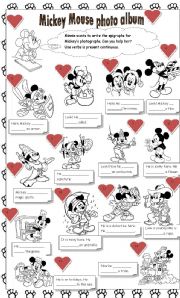 English Worksheet: Mickey Mouse photo album