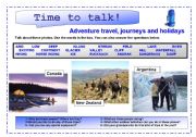 English Worksheet: Time to talk (3) : adventure travel, journeys and holidays