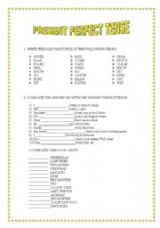 English Worksheet: PRESENT PEFECT TENSE