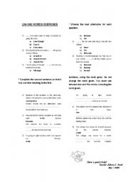 English worksheet: Linking Words Exercises 1