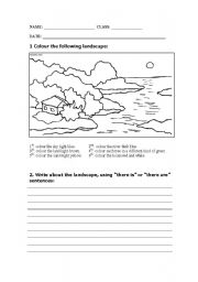 English Worksheet: Landscape description