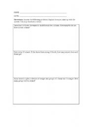 English Worksheet: Division Word Problem 