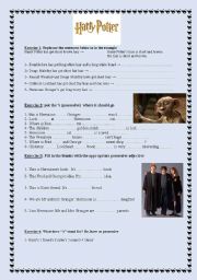 easy exercises related to Harry Potter and the Chamber of Secrets + KEYS