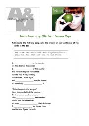 English Worksheet: Toms Diner - DNA & Suzanne Vega