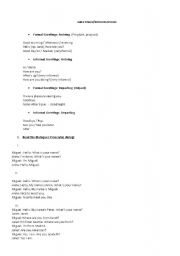 English Worksheet: greetings/Introduction/Numbers