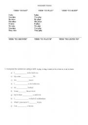 English Worksheet: present tense