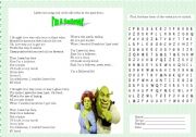 English Worksheet: Im a believer - Shreks song 