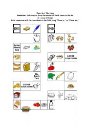 English Worksheet: Boardgame There is.../ There are....